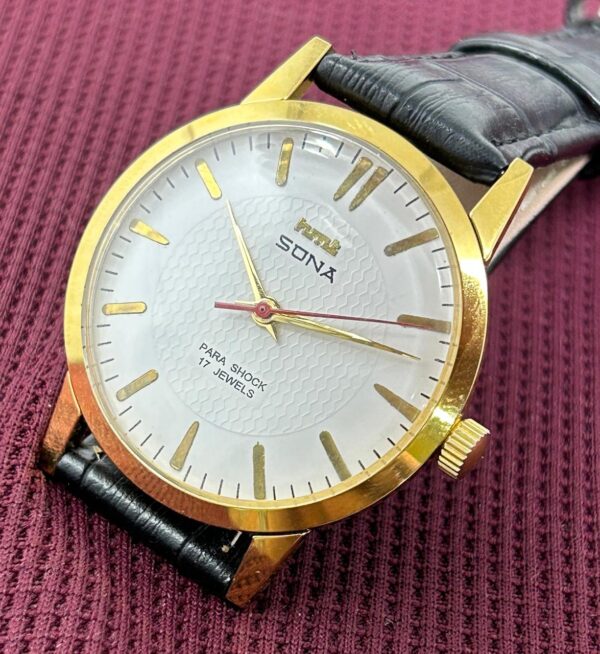 HMT Sona Hand Winding White Dial 17 Jewels Indian Made Men's Wrist Watch - Image 3