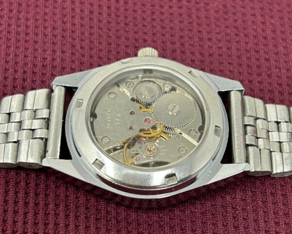 HMT Kohinoor Hand Winding Yellow Dial 17 Jewels Indian Made Men's Wrist Watch - Image 4