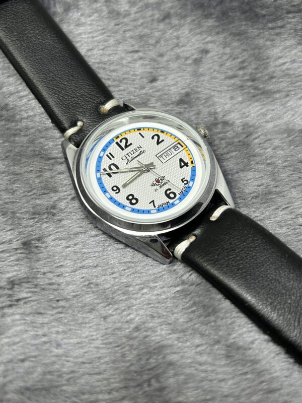 CITIZEN Automatic White Dial 21 Jewels Day & Date Japan Made Men' Wrist Watch - Image 2