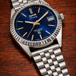 Vintage HMT Tareeg Hand Winding Blue Dial Date On 3 Men's Wrist Watch