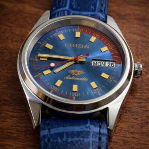 Vintage Seiko Automatic 17 Jewels Day/Date Blue Dial Men's Wrist Watch