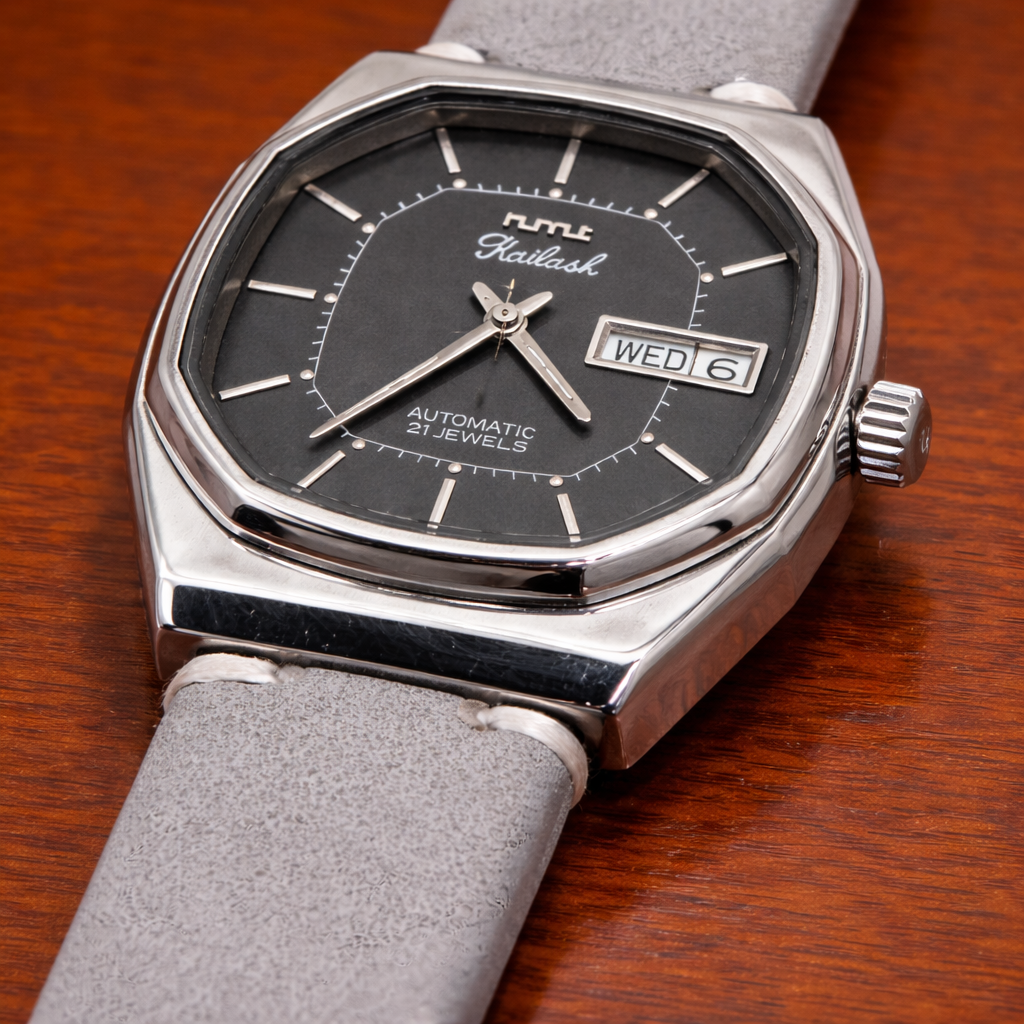 Vintage HMT Kailash Automatic 21 Jewels Day/Date Men's Wrist Watch - Image 3