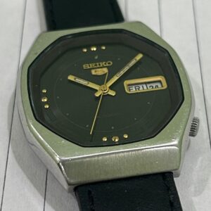 Vintage Seiko Automatic 17 Jewels Day/Date Black Dial Men's Wrist Watch