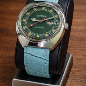 Vintage Citizen Automatic Day/Date 21 jewel Black Dial Men's Wrist Watch