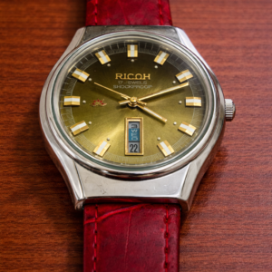 Vintage Ricoh Automatic Day/Date On 6 21 Jewel Two Tone Dial Men's Wrist Watch