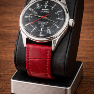 Vintage HMT Jubilee Hand Winding 17 Jewel Black Dial Men's Wrist Watch