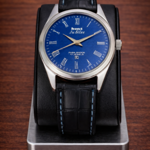 Vintage HMT Jubilee Hand Winding 17 Jewel Blue Dial Men's Wrist Watch