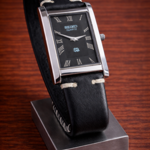 Seiko Quartz Hand Winding Black Dial Men's Wrist Watch