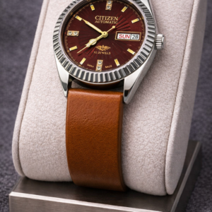 Vintage Citizen Automatic 21 Jewel Brown Dial Day/Date Men's Wrist Watch