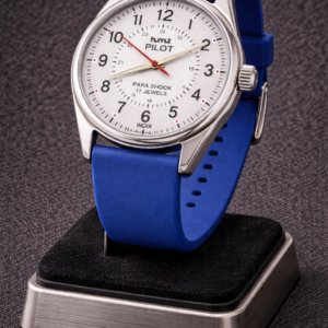 Vintage HMT Pilot Hand Winding 17 Jewel Silver Dial Men's Wrist Watch