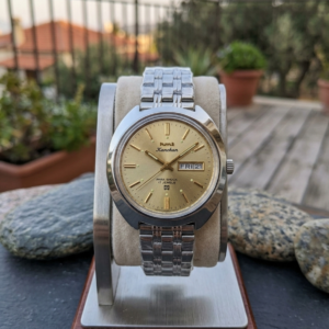 Vintage HMT Kanchan Automatic Day/Date 17 Jewel Golden Dial Men's Wrist Watch