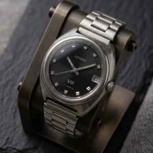 Vintage Citizen Hand Winding  Date 21 Jewel Black Dial Men's Wrist Watch