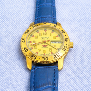 Vintage Citizen Automatic 21 Jewel Day/Date Yellow Dial Men's Wrist Watch