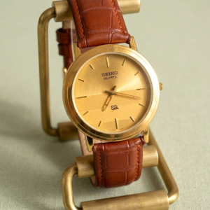 Seiko Quartz Golden Dial Men's Wrist Watch