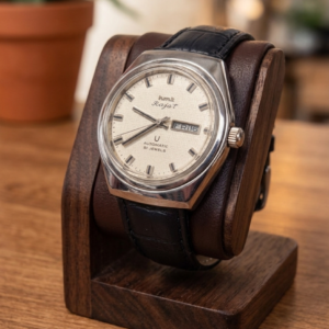 Vintage HMT Rajat Automatic White Dial 21 Jewel Day/Date Men's Wrist Watch