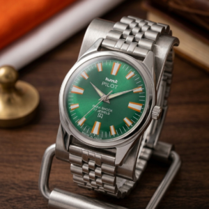Vintage HMT Pilot Hand Winding 17 Jewel Green Dial Men's Wrist Watch