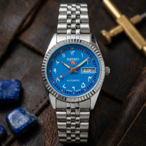 Vintage Seiko Automatic 17 Jewel Day/Date Blue Dial Men's Wrist Watch