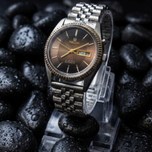 Vintage Ricoh Automatic Day/Date 21 Jewel Brown Dial Men's Wrist Watch