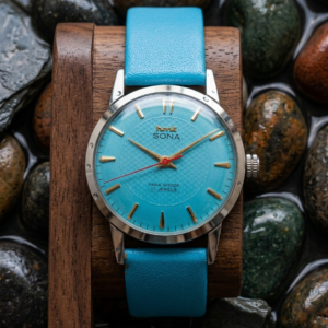 Vintage HMT Sona Hand Winding 17 Jewel Blue Dial Men's Wrist Watch