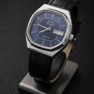 Vintage HMT Kailash Automatic 21 Jewel Day/Date Blue Dial Men's Wrist Watch