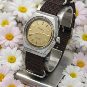 Vintage HMT Chethan Hand Winding 17 Jewel Golden Dial Men's Wrist Watch