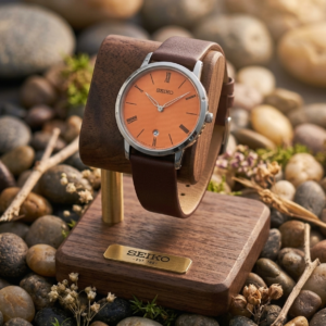 Seiko Quartz Orange Dial Men's Wrist Watch