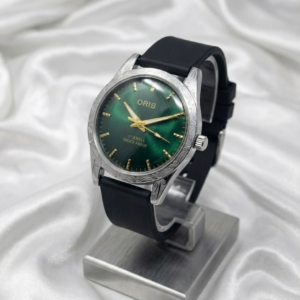 Oris ST 96 Hand Winding 17 Jewel Green Dial Men's Wrist Watch