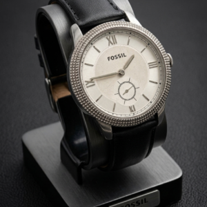 Refurvishet Fossil Sub second Watch With Quartz Movement Silver Dial Men's Wrist Watch