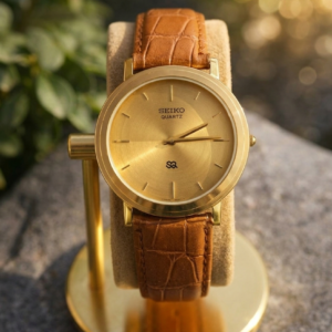 Seiko Quartz Golden Dial Men's Wrist Watch